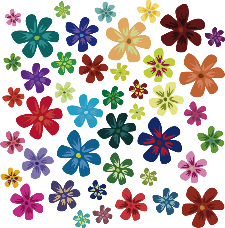 Floral vinyl rug in colorful flower design - TenStickers