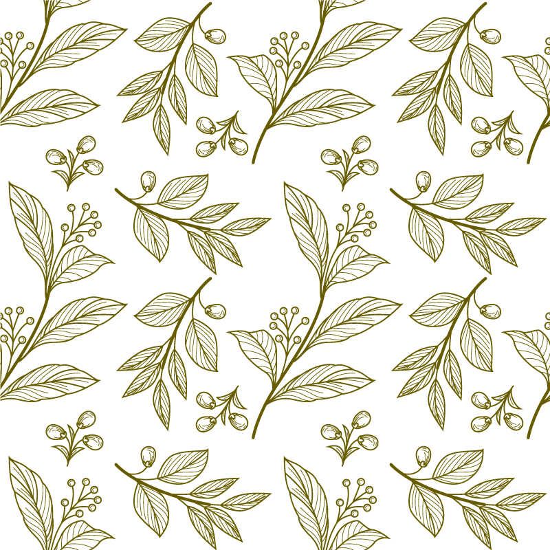 Floral vinyl rug with botanical leaves pattern - TenStickers