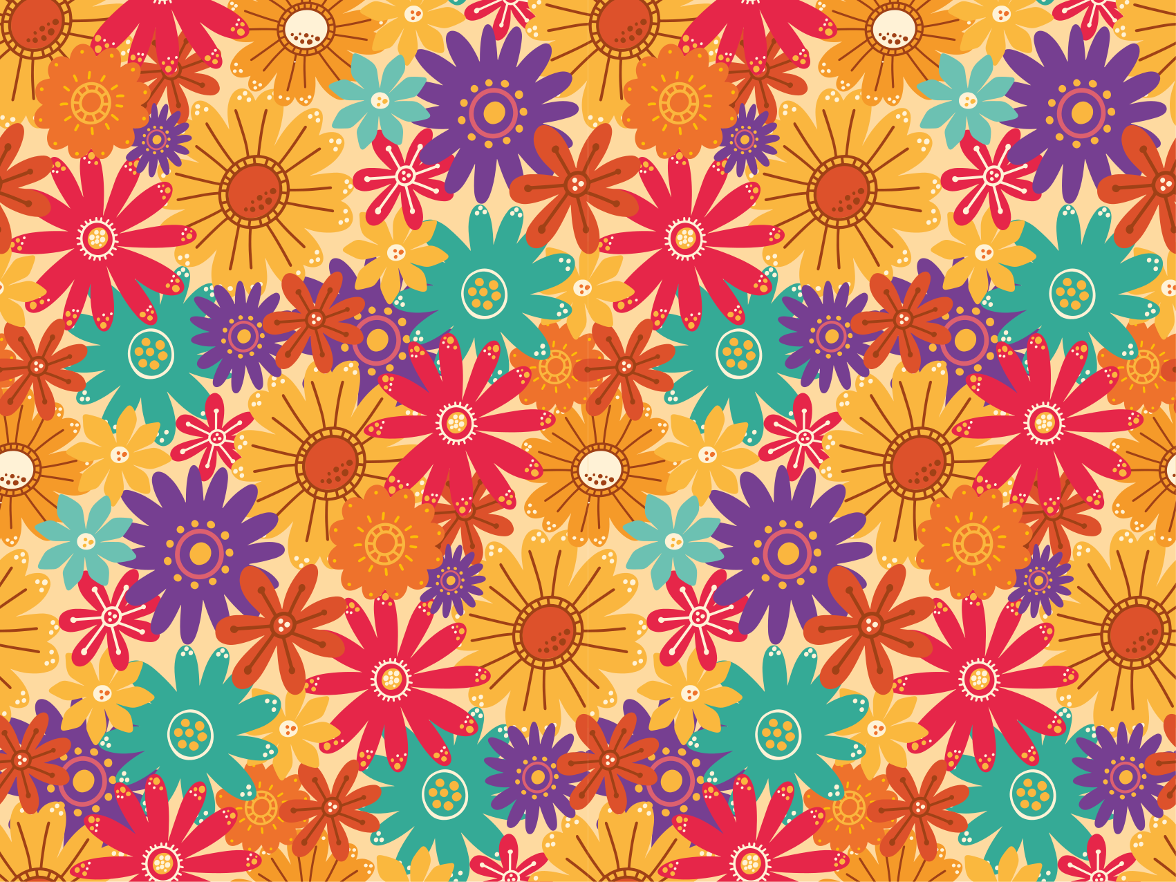 Floral vinyl rug abundant with flowers - TenStickers