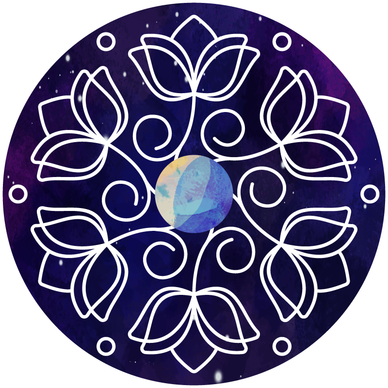 Floral vinyl rug with lotus pattern design - TenStickers