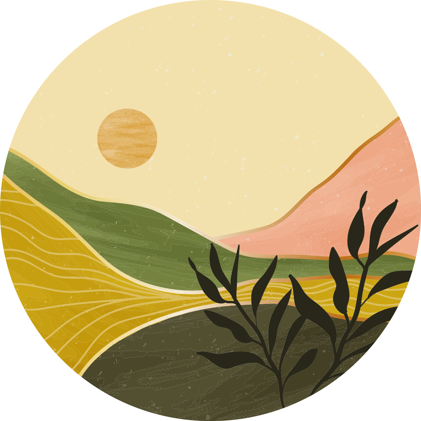 Floral vinyl rug serene landscape design - TenStickers
