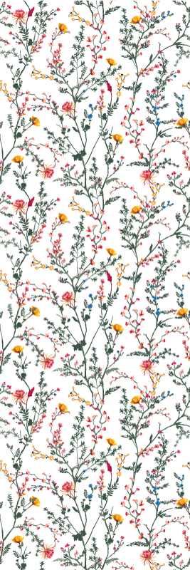 Floral vinyl rug thin minimalistic garden - TenStickers