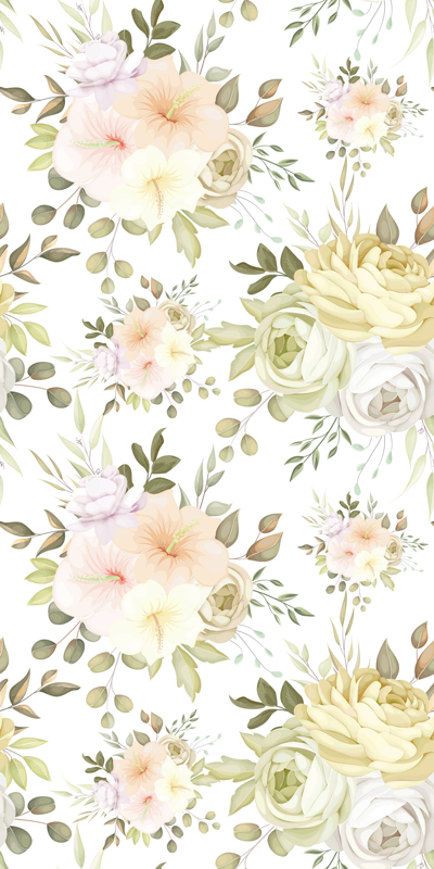 Floral vinyl rug with beautiful floral pattern - TenStickers