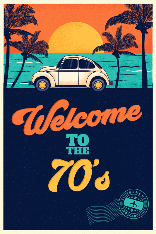 Vintage vinyl rug groovy vibes from the 70's - TenStickers