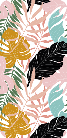 Floral vinyl rug in vibrant abstract floral design - TenStickers