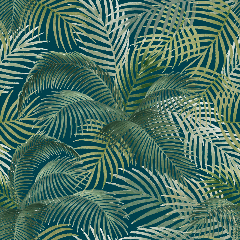 Floral vinyl rug with tropical leaf design - TenStickers