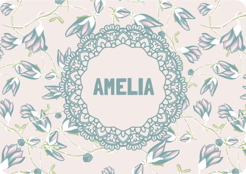 Floral vinyl rug with greenery elegance - TenStickers