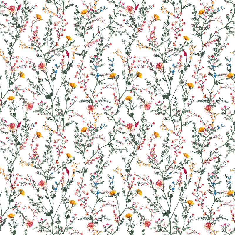 Floral vinyl rug with delicate garden flowers - TenStickers