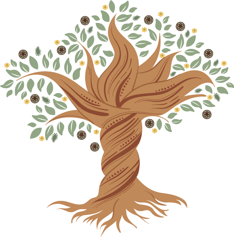 Floral vinyl rug tree of life weave - TenStickers