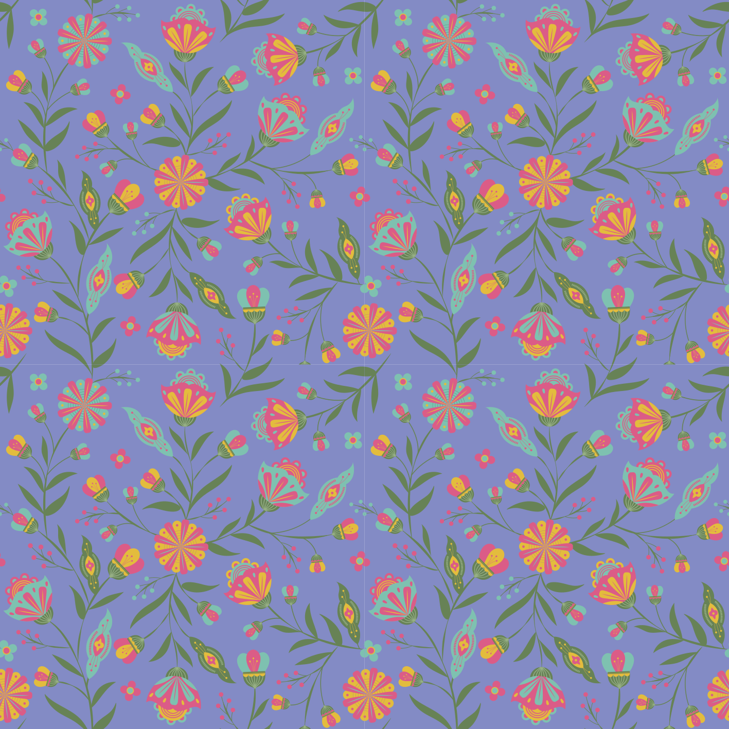 Floral vinyl rug with adorable design for kids - TenStickers