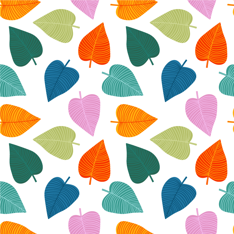 Floral vinyl rug with vibrant leaf patterns - TenStickers