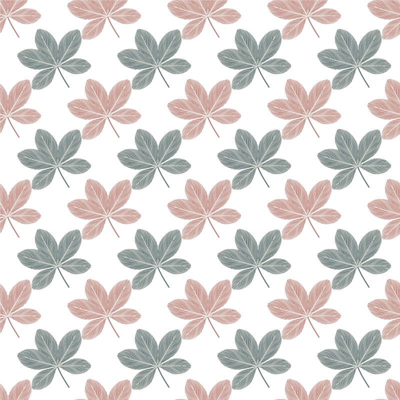 Floral vinyl rug in pink and blue leaves design - TenStickers