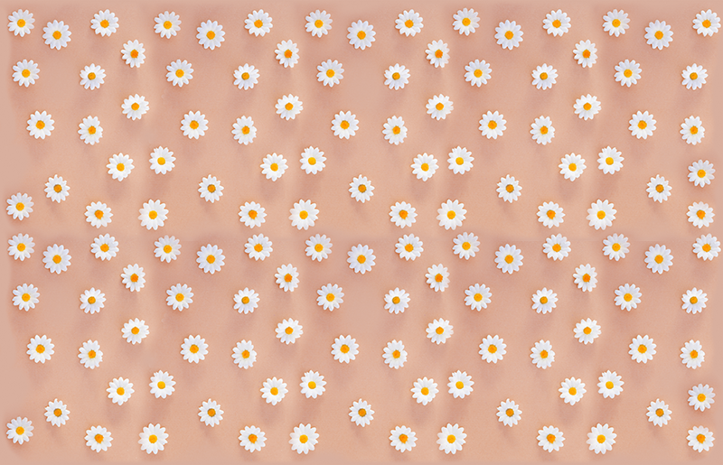 Flower rug with modern daisy design - TenStickers