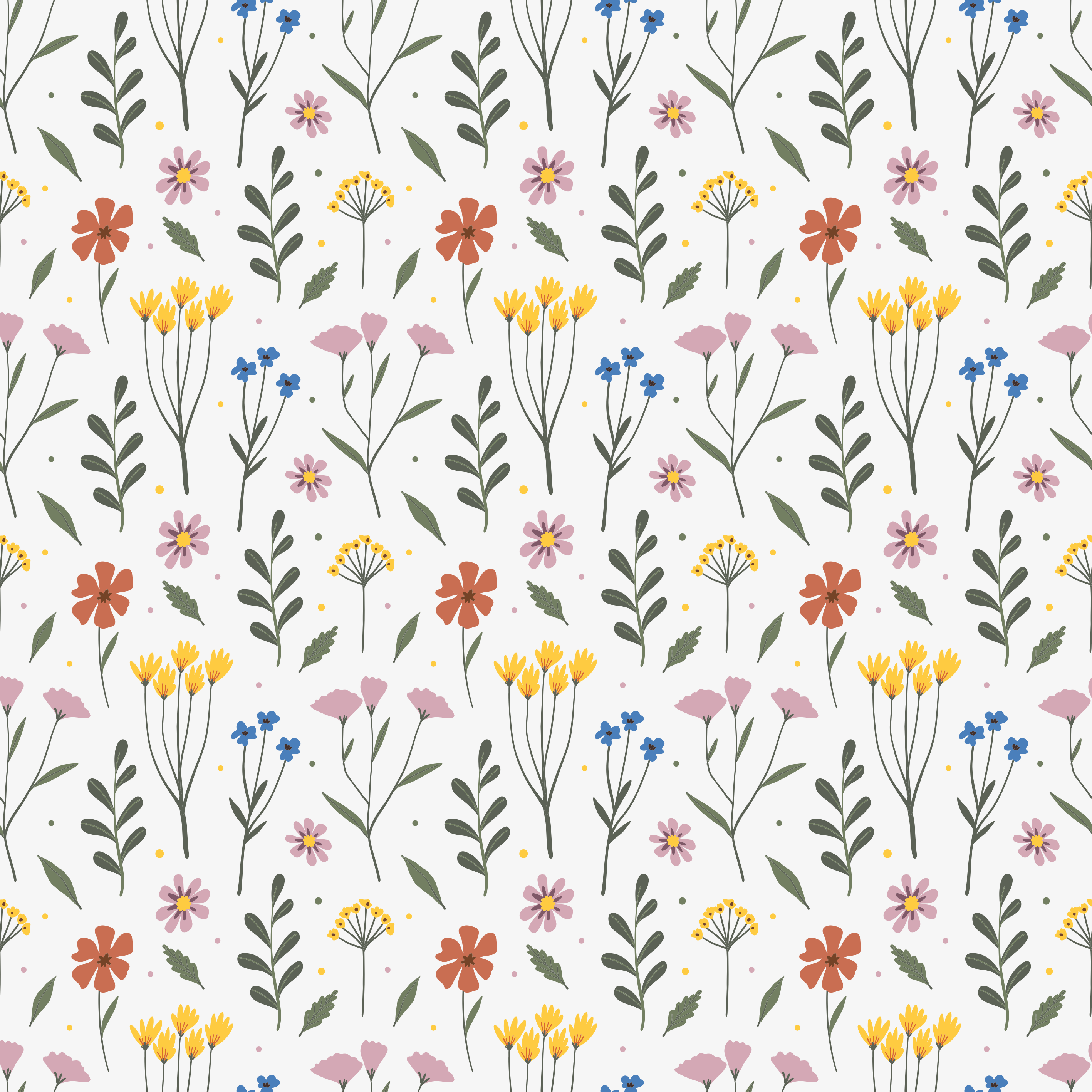 Flower rug with garden multicolor floral pattern - TenStickers