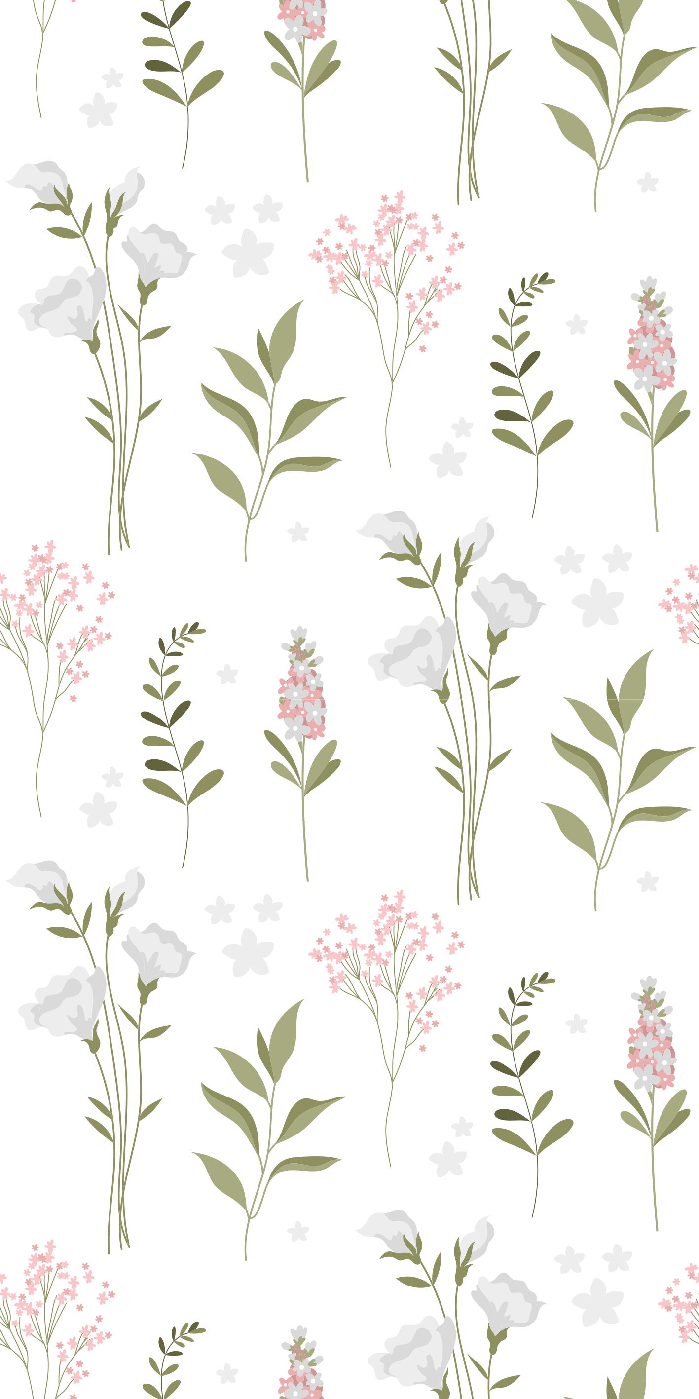 Flower rug with minimalistic wildflower design - TenStickers