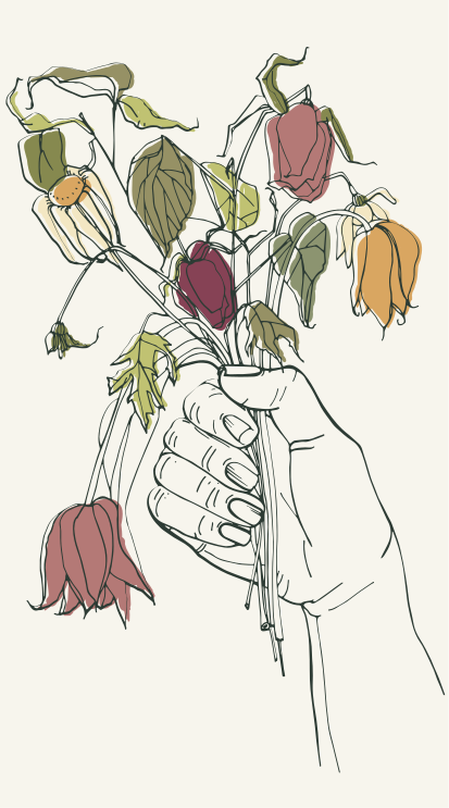 Withered flowers flower rug - TenStickers