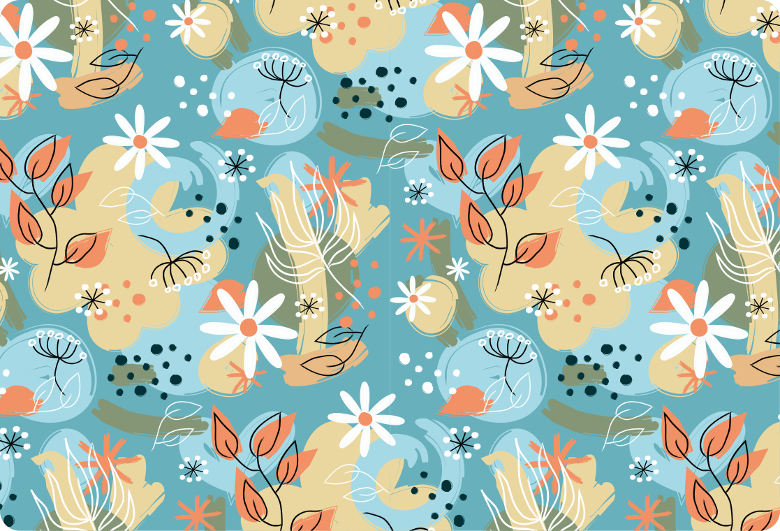 Flower rug abstract flat floral design - TenStickers