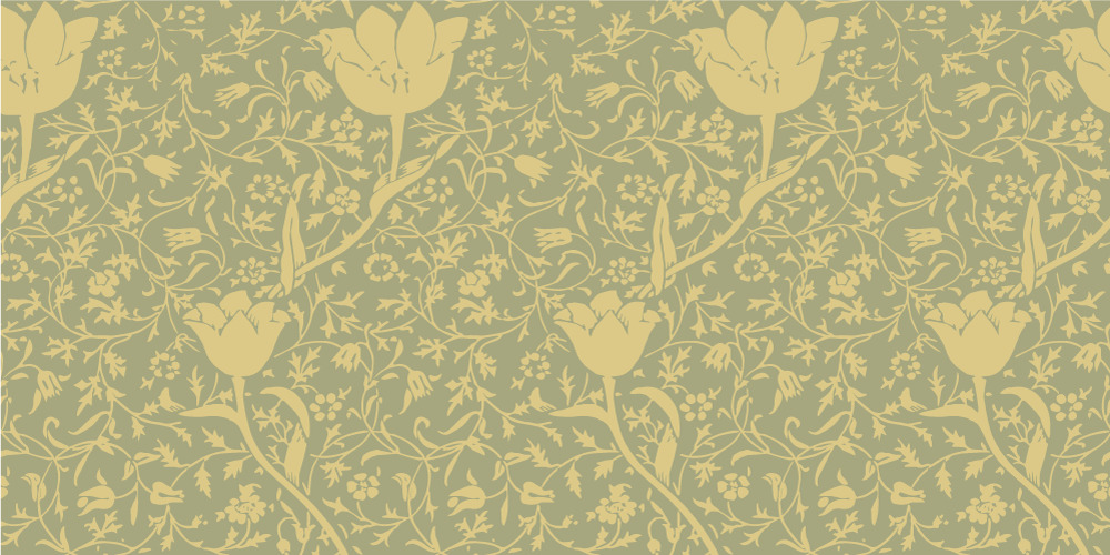 Floral vinyl rug in gold and green style - TenStickers