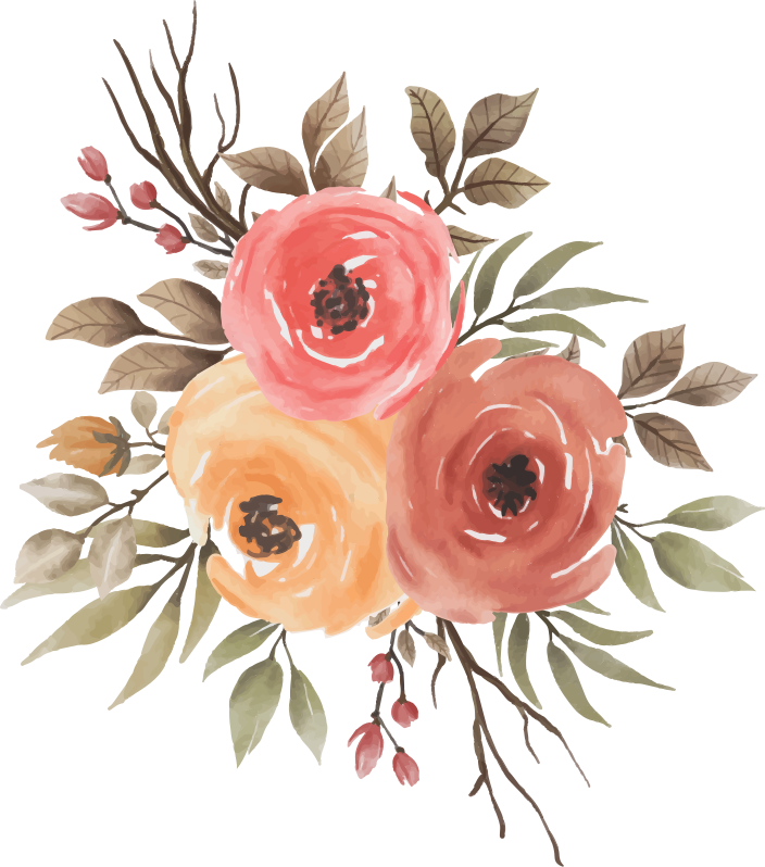 Floral vinyl rug with dried rose design - TenStickers