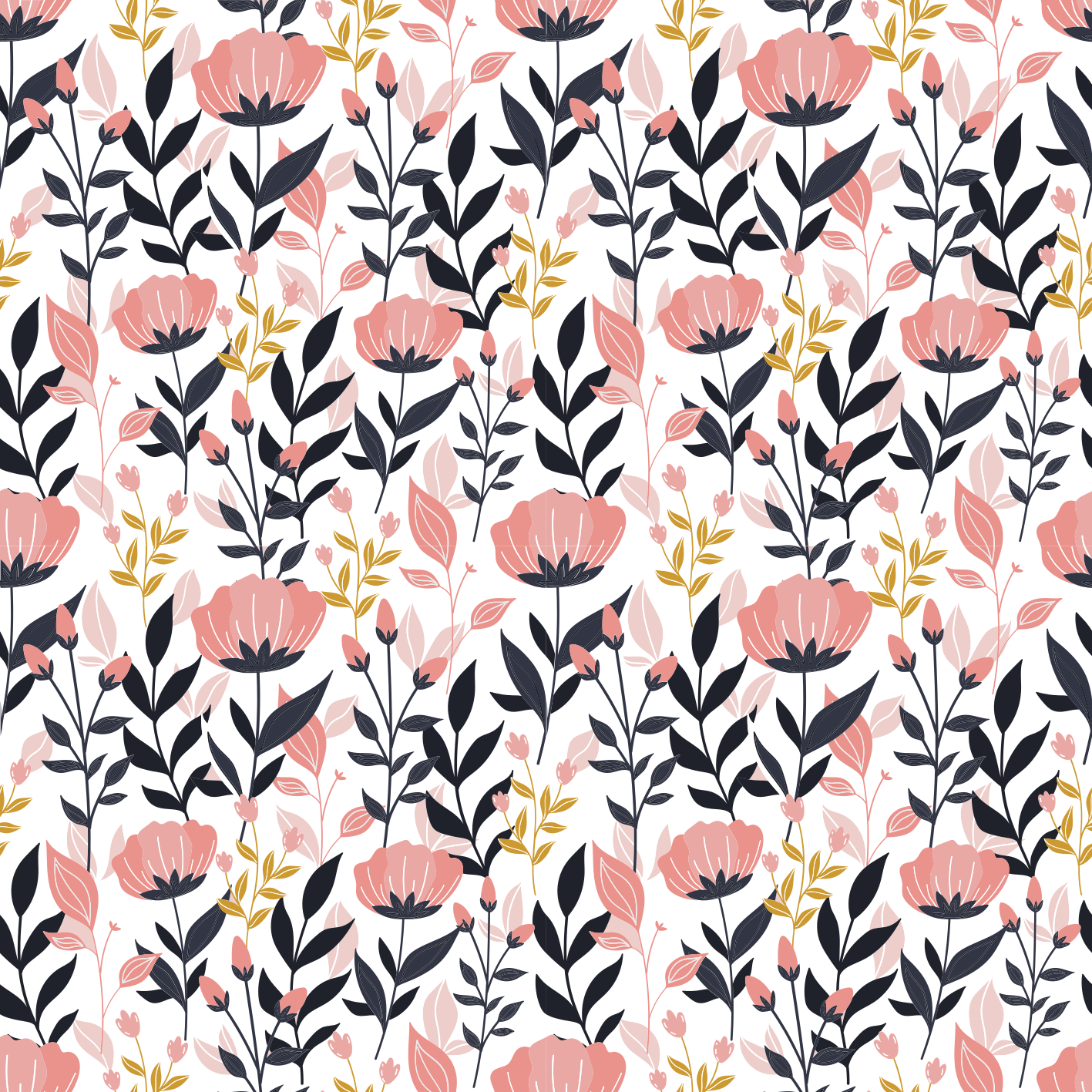 Floral vinyl rug with pink blossoms - TenStickers