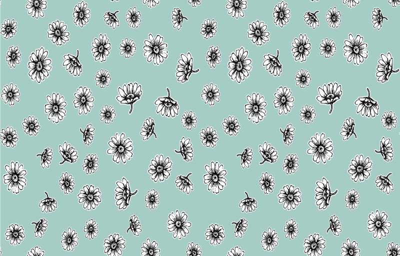 Floral vinyl rug with adorable white chamomile pattern - TenStickers