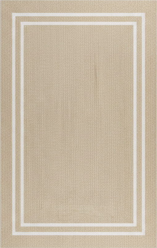 Minimal vinyl rug in natural woven tan texture - TenStickers