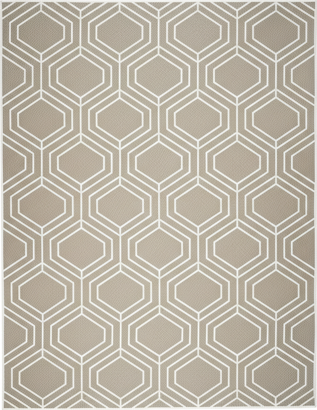 Geometric vinyl rug with honeycomb woven pattern - TenStickers