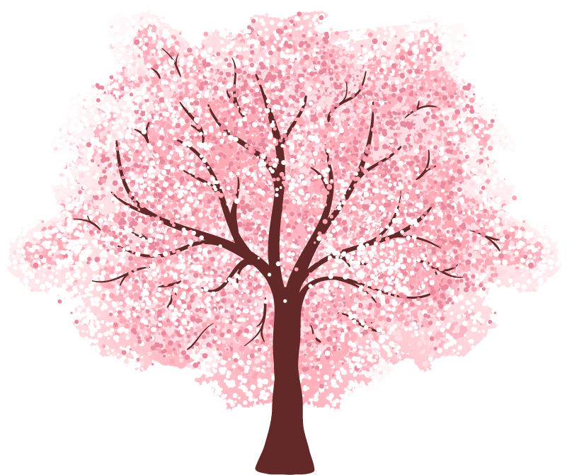 Floral vinyl rug cherry blossom tree - TenStickers