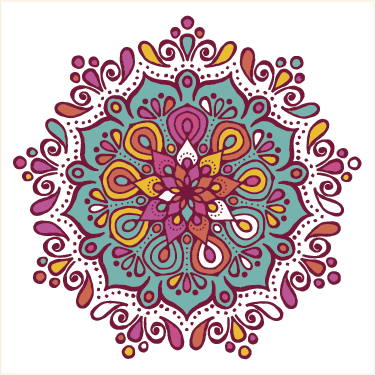 Colorful tiled mandala kitchen vinyl rug - TenStickers