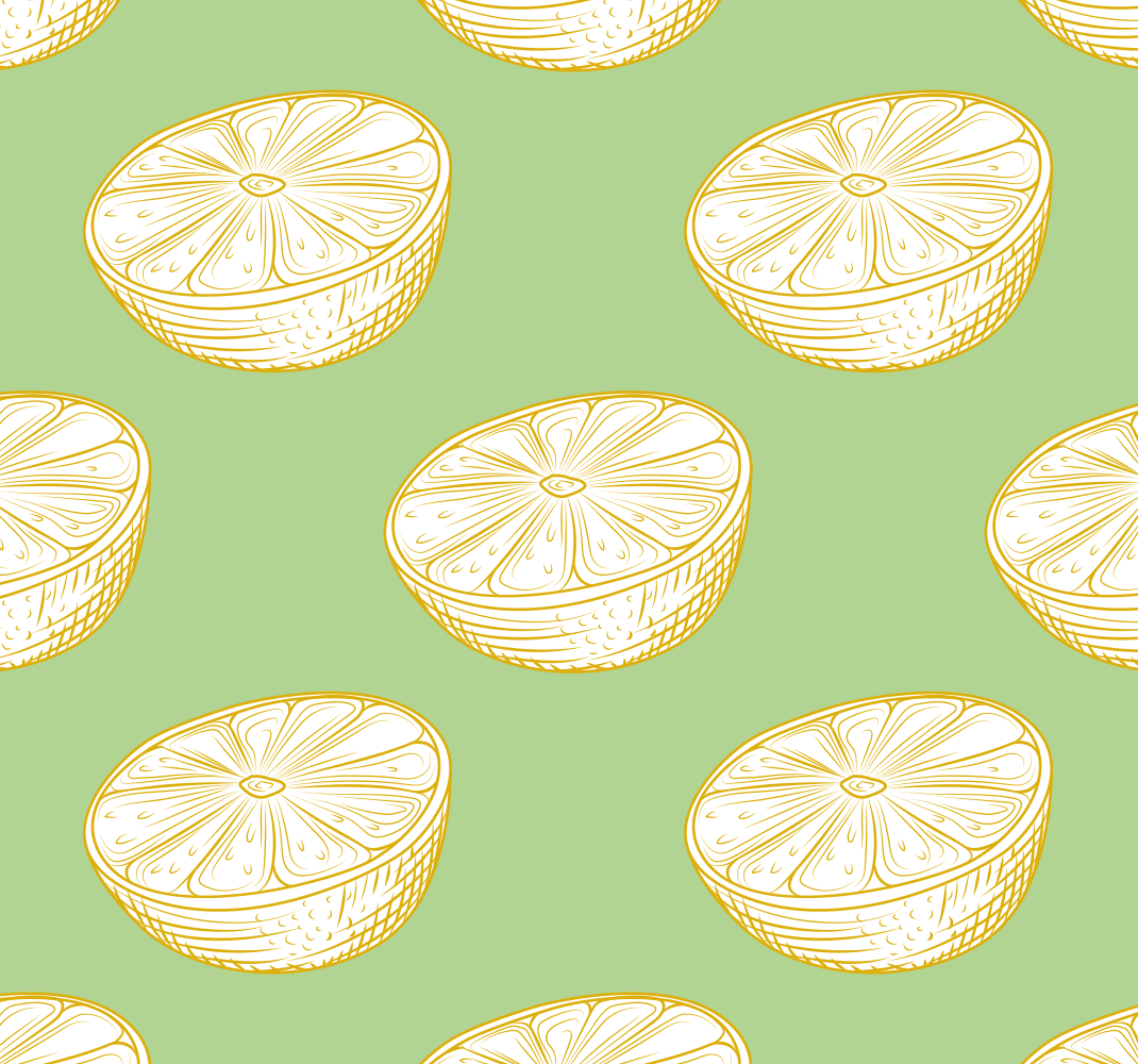 Kitchen vinyl rug hand drawn lemon citrus design - TenStickers