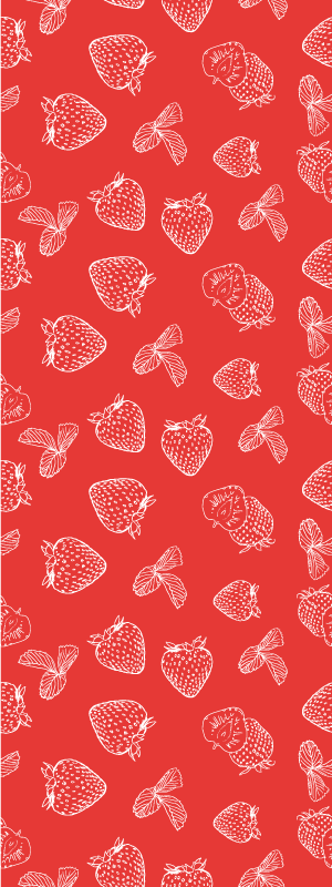 Kitchen vinyl rug seamless strawberry pattern - TenStickers