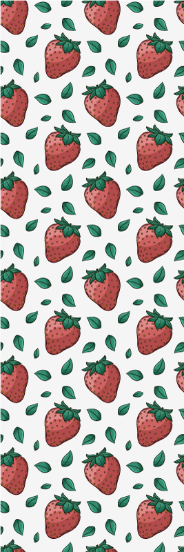 Bright juicy strawberries and green leaves kitchen vinyl rug - TenStickers