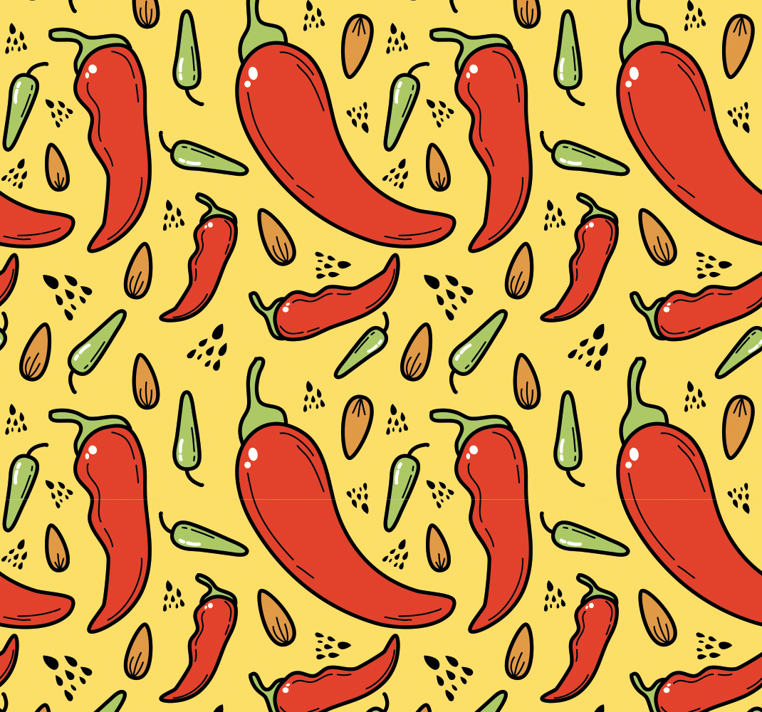 Red and green hot chili kitchen vinyl rug - TenStickers