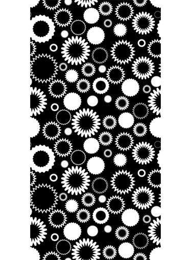 Bathroom vinyl rug with black and white sunflowers - TenStickers