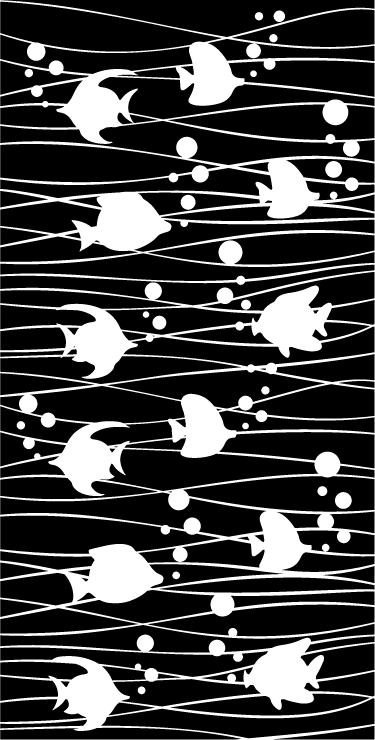 Fishes and bubbles bathroom vinyl rug - TenStickers