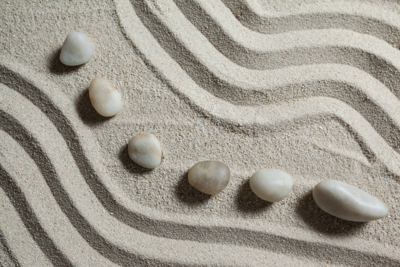 Bathroom vinyl rug zen path sand shower vinyl - TenStickers