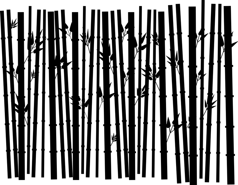 Bamboo plants bathroom vinyl rug - TenStickers