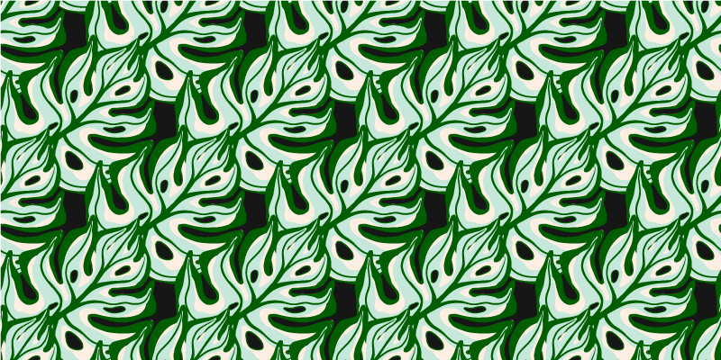 Floral vinyl rug with bold green and black flowers - TenStickers