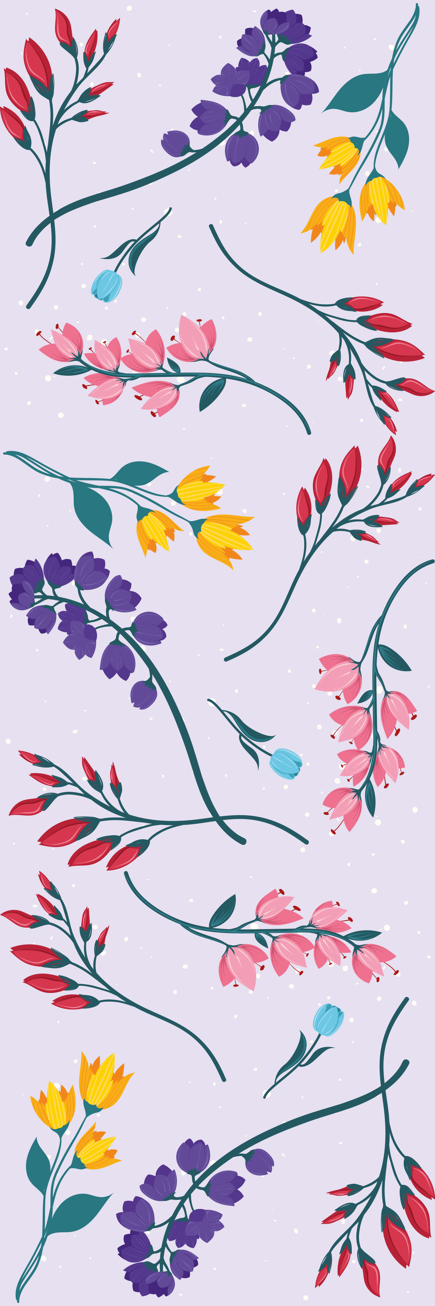 Floral vinyl rug in garden minimalistic style - TenStickers