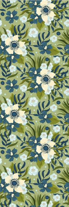 Floral vinyl rug in floral nature design - TenStickers