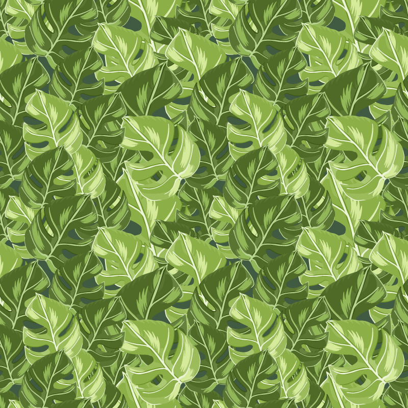 Floral vinyl rug with lush leaf designs - TenStickers