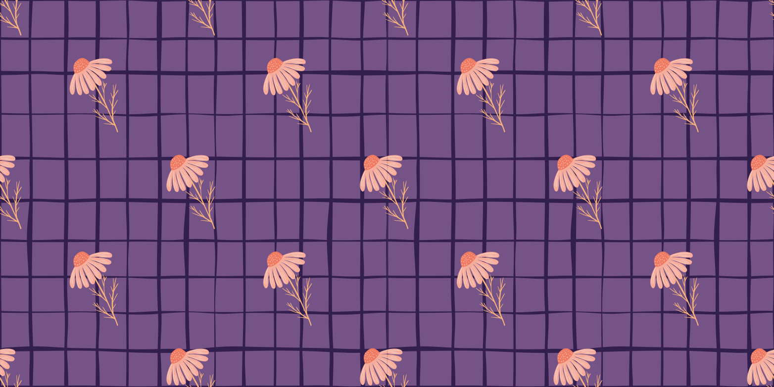 Floral vinyl rug with purple floral design - TenStickers