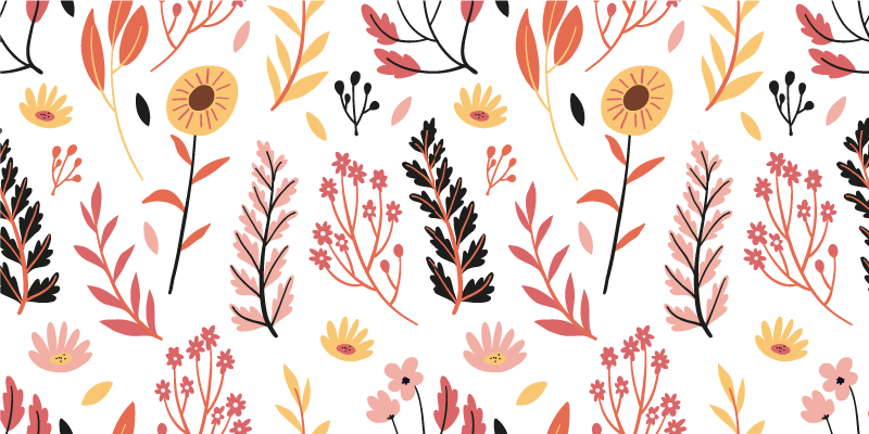 Floral vinyl rug floral pattern decoration - TenStickers