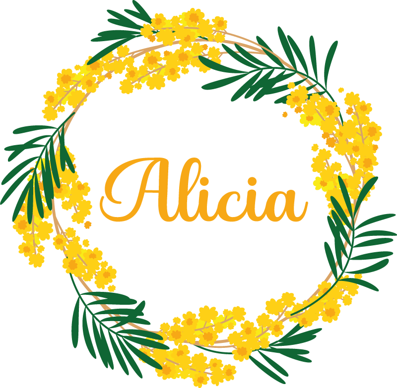 Flower rug mimosa round adhesive - TenStickers