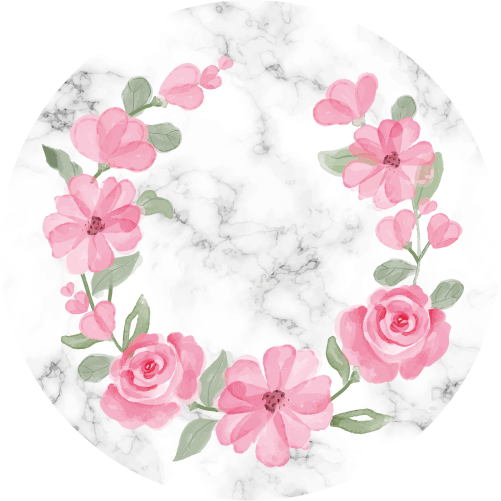 Flower rug floral crown with marble - TenStickers