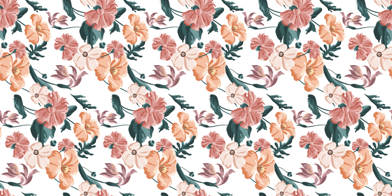 Flower rug in blooming motif arrangement - TenStickers