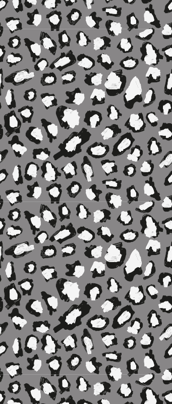 Gray and white leopard animal print vinyl rug - TenStickers