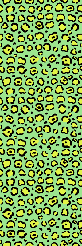 Colorful leopard on pistachio animal print vinyl rug - TenStickers