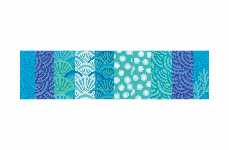 Living room vinyl rug in turquoise ocean design - TenStickers