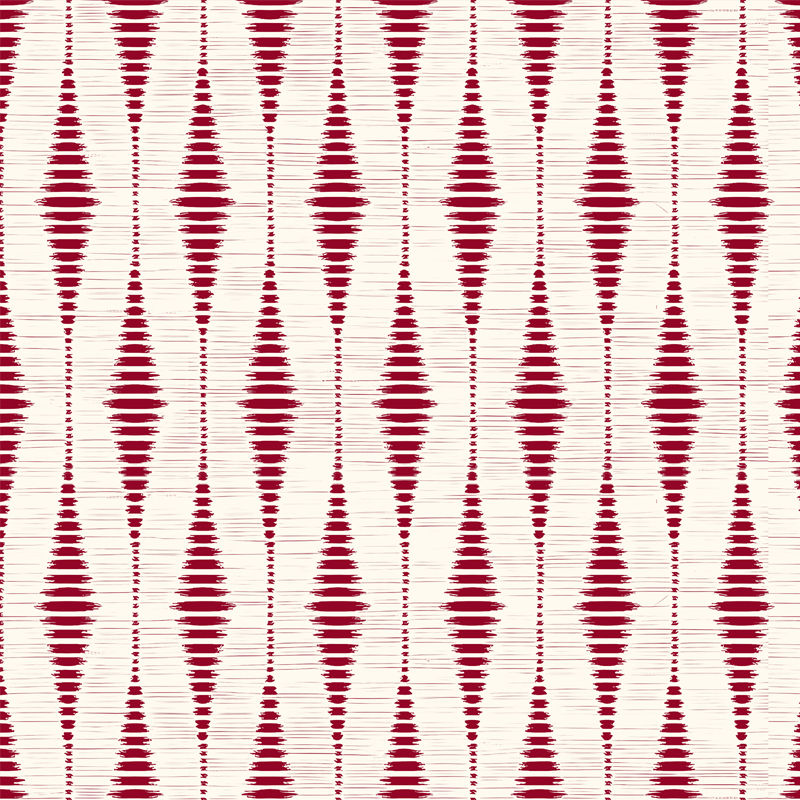 Geometric vinyl rug red rabaul ikat design - TenStickers